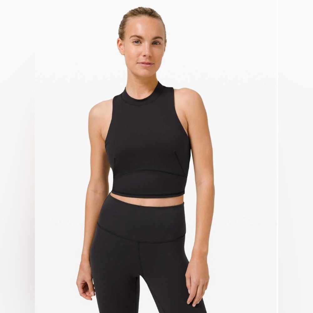 lululemon athletica Black High-Neck Crop Sports Bra